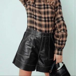 Ganni Leather Shorts